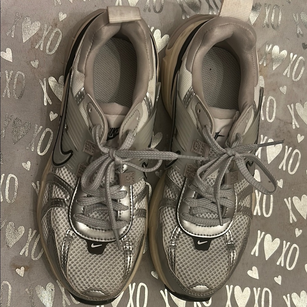 Nike white with Gray Athletic Sneakers